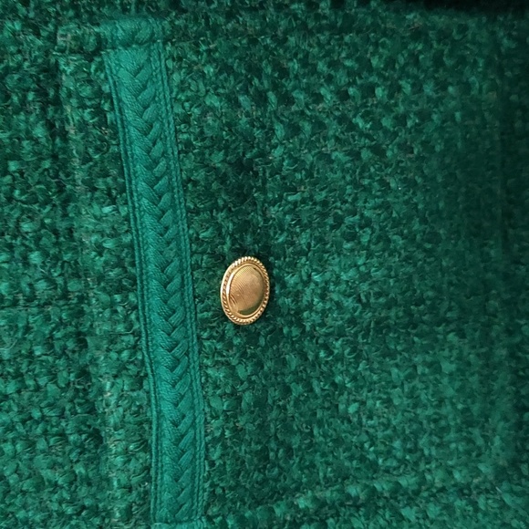 Joan Rivers Parisian Emerald Green Chic Woven Ruffle Jacket Size 12 #860 - Picture 5 of 9